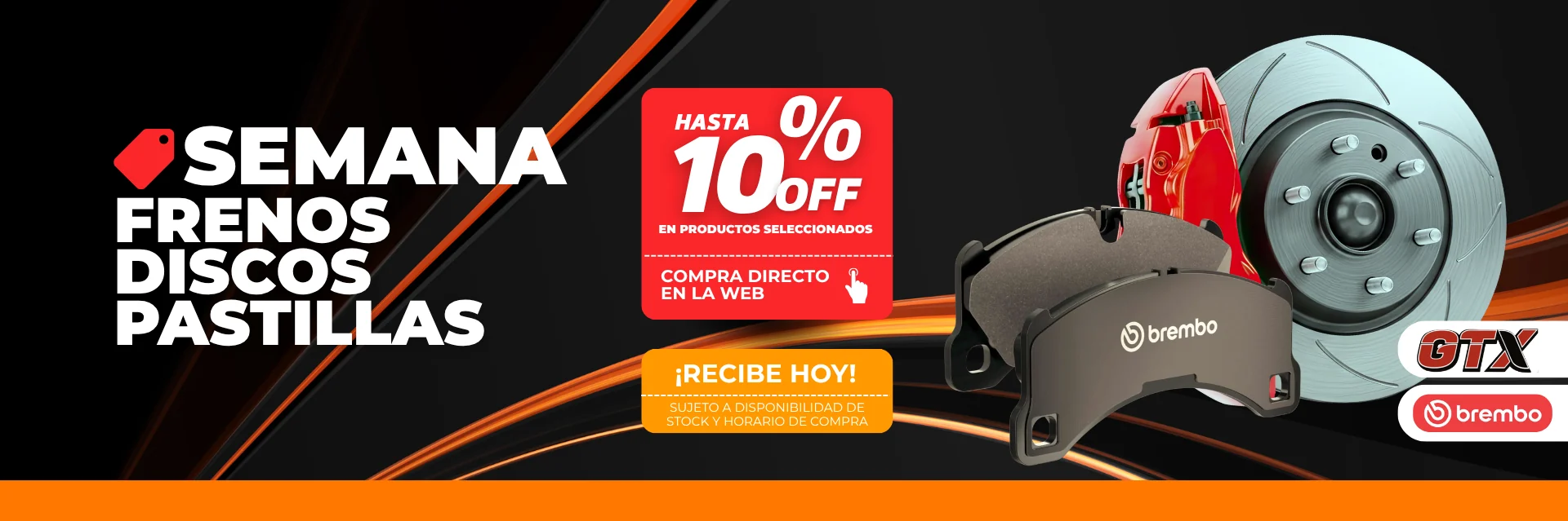 Semana de frenos, discos y pastillas — hasta 10% off